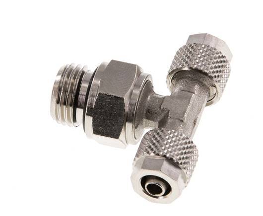 6x4 & G1/4'' Raccord en T en laiton nickele avec filetage mâle rotatif [2 Pièces]
