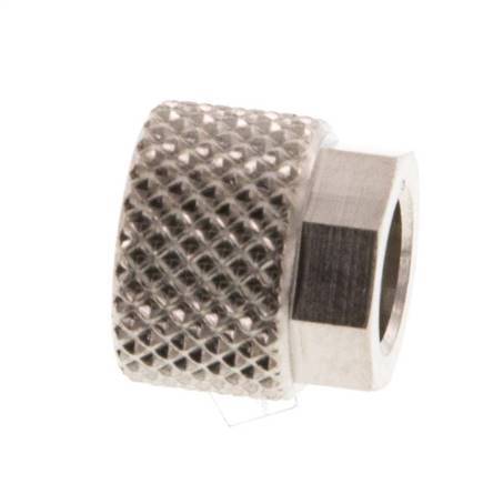 Écrou-raccord en laiton nickelé 6x4mm (M10x1) [20 pièces].