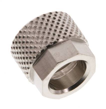 Écrou-raccord en laiton nickelé 8x6mm (M12x1) [20 pièces].