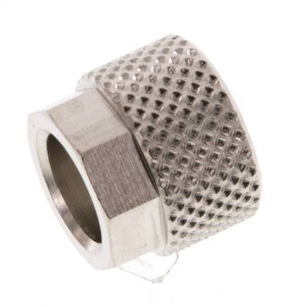 Écrou-raccord en laiton nickelé 8x6mm (M12x1) [20 pièces].