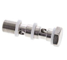 Boulon Banjo 2 voies en acier inoxydable avec filetage mâle G1/8'' PTFE L40mm