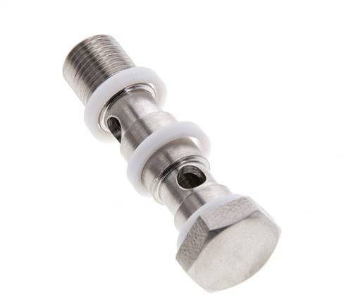 Boulon Banjo 2 voies en acier inoxydable avec filetage mâle G1/8'' PTFE L40mm