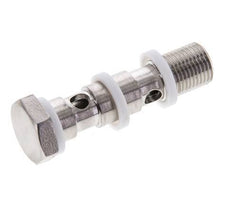 Boulon Banjo 2 voies en acier inoxydable avec filetage mâle G1/8'' PTFE L40mm