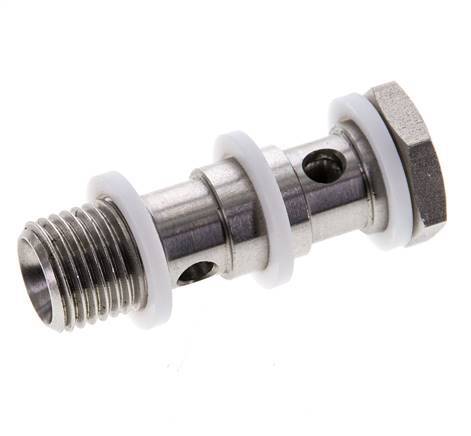 Boulon banjo 2 voies en acier inoxydable avec filetage mâle G1/4'' PTFE L42mm