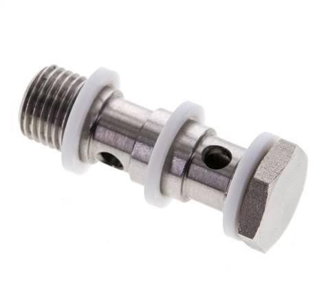Boulon banjo 2 voies en acier inoxydable avec filetage mâle G1/4'' PTFE L42mm
