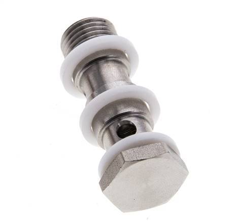 2-way Stainless Steel Banjo Bolt with G1/4'' Male Threads PTFE L42mm