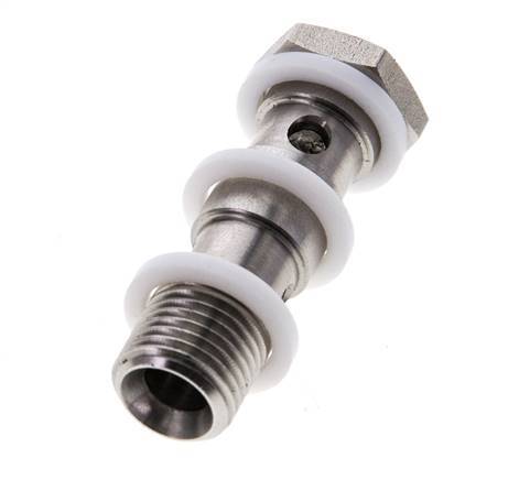 Boulon banjo 2 voies en acier inoxydable avec filetage mâle G1/4'' PTFE L42mm