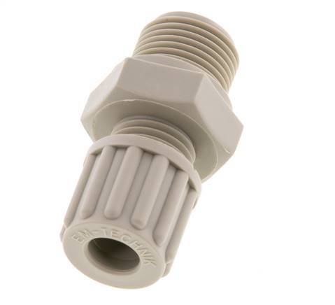 8x6mm & G3/8'' PP Raccord à compression droit avec filets mâles 10 bar