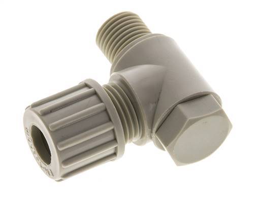 10x8mm & G1/4'' Raccord à compression coude en PP avec filets mâles avec boulon banjo 10 bar