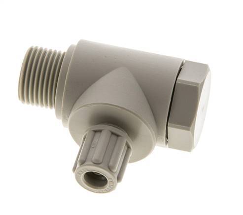 Raccord à compression coude 6x4mm & G3/8'' en PP avec filets mâles et vis banjo 10 bar