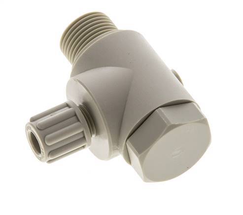 Raccord à compression coude 6x4mm & G3/8'' en PP avec filets mâles et vis banjo 10 bar