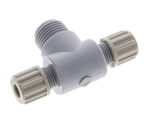 8x6mm & G1/2'' PA T-Shape Tee Compression Fitting with Male Threads 10 bar