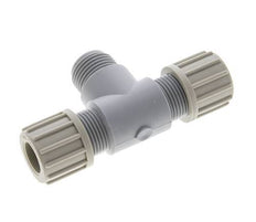 14x12mm & G1/2'' PA T-Shape Tee Compression Fitting with Male Threads 10 bar