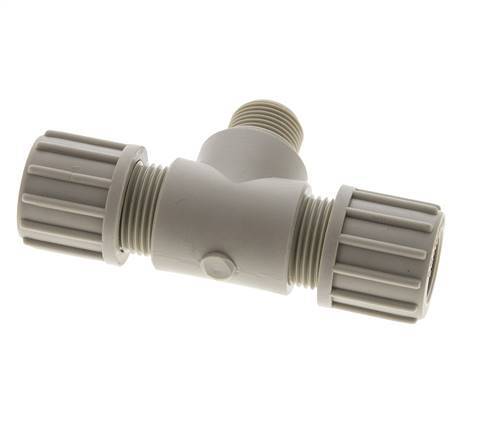 14x12mm & G3/8'' PP T-Shape Tee Compression Fitting with Male Threads 10 bar