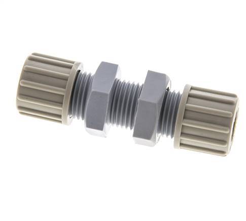 10x8mm PA Straight Compression Fitting Bulkhead 10 bar [2 Pieces]