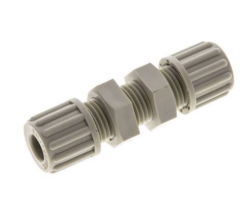 8x6mm PP Straight Compression Fitting Bulkhead 10 bar