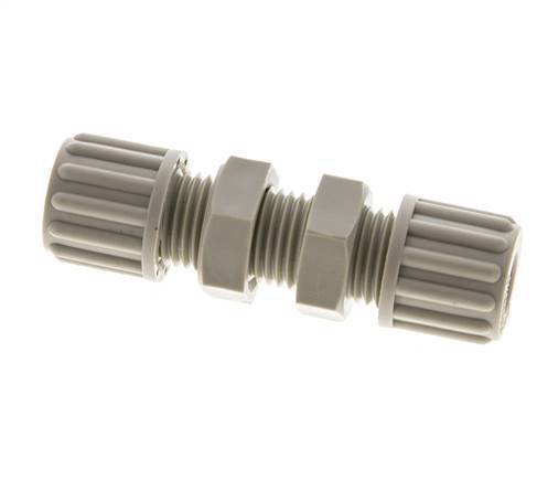 8x6mm PP Straight Compression Fitting Bulkhead 10 bar