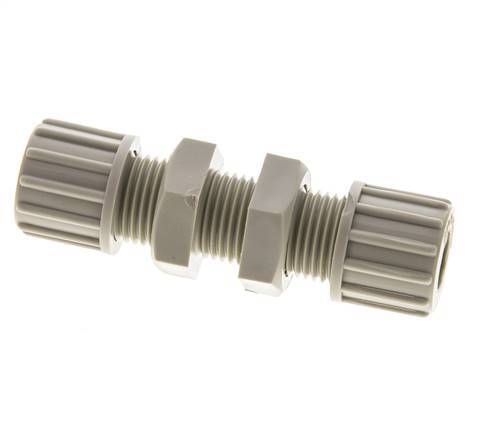 10x8mm PP Straight Compression Fitting Bulkhead 10 bar