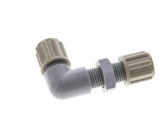 Raccord de compression coude PA 6x4mm Bulkhead 10 bar [2 Pièces].