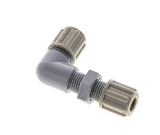 Raccord de compression coude PA 6x4mm Bulkhead 10 bar [2 Pièces].