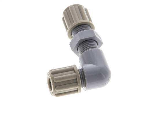 Raccord de compression coude PA 6x4mm Bulkhead 10 bar [2 Pièces].