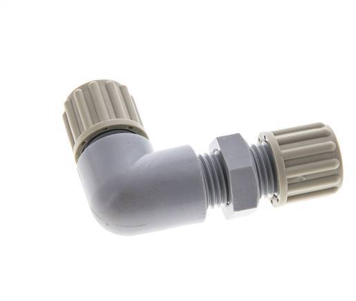 8x6mm PA Elbow Compression Fitting Bulkhead 10 bar [2 Pieces]