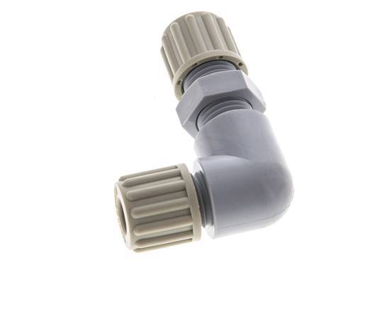 Raccord de compression coude PA 8x6mm Bulkhead 10 bar [2 Pièces].
