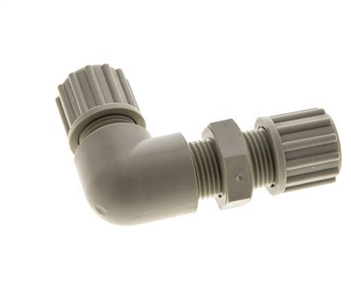 12x10mm PP Coude Compression Raccord Bulkhead 10 bar