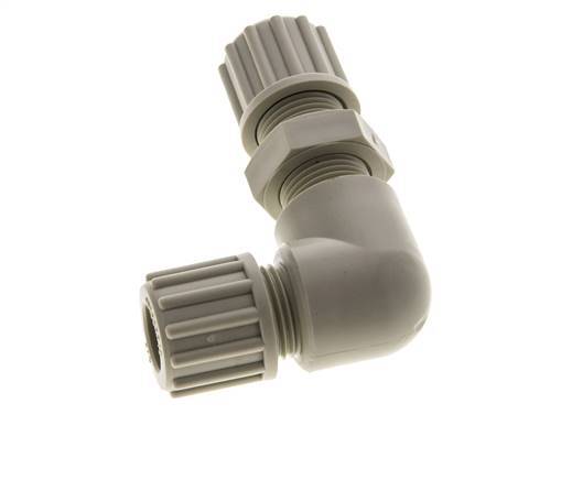 12x10mm PP Coude Compression Raccord Bulkhead 10 bar