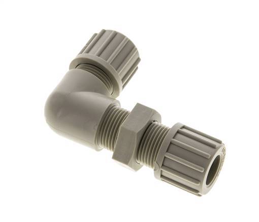 14x12mm PP Coude Compression Fitting Bulkhead 10 bar