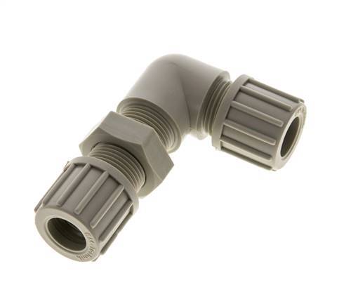 14x12mm PP Coude Compression Fitting Bulkhead 10 bar