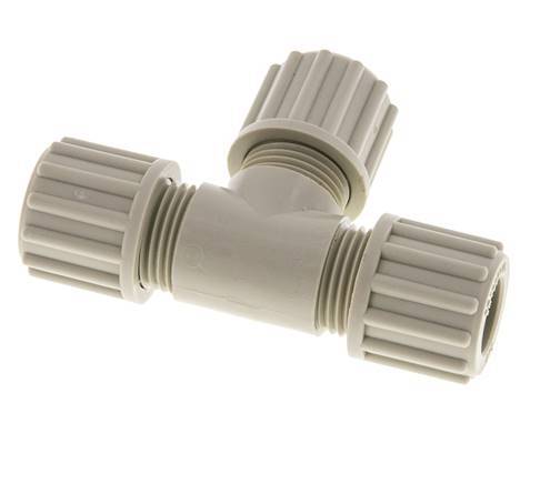 12x9mm PP T-Shape Tee Compression Fitting 10 bar