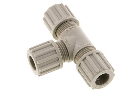 12x10mm PP T-Shape Tee Compression Fitting 10 bar