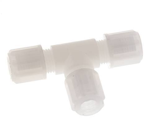 6x4mm PVDF T-Shape Tee Compression Fitting 10 bar