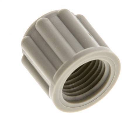 Écrou-raccord en PP 6x4mm (M10x1) moleté [20 pièces].