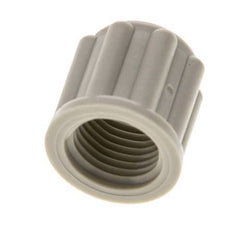 Écrou-raccord en PP 6x4mm (M10x1) moleté [20 pièces].