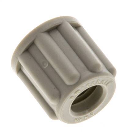 Écrou-raccord en PP 6x4mm (M10x1) moleté [20 pièces].