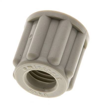 Écrou-raccord en PP 6x4mm (M10x1) moleté [20 pièces].