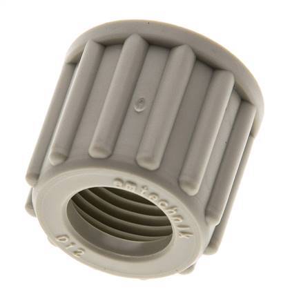 Écrou-raccord en PP 12x10mm (M18x1.5) moleté [5 pièces].