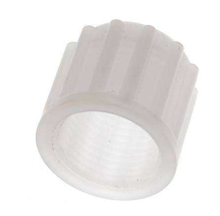 Écrou-raccord en PVDF 12x10mm (M18x1.5) moleté [2 pièces].