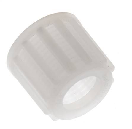 Écrou-raccord en PVDF 12x10mm (M18x1.5) moleté [2 pièces].