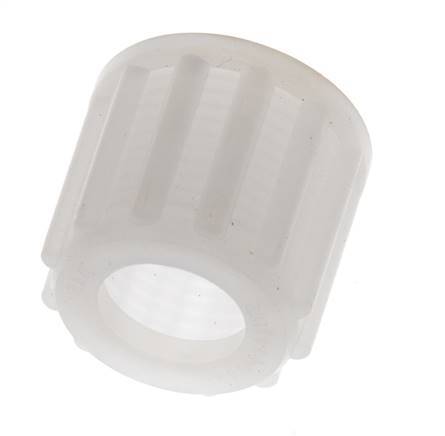 Écrou-raccord en PVDF 12x10mm (M18x1.5) moleté [2 pièces].