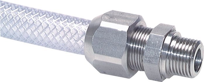 Raccord à compression droit en acier inoxydable 15x9mm & G1/4'' avec filets mâles 10 bar PTFE