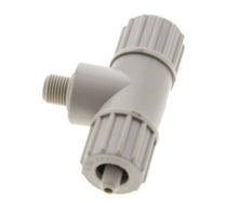 10x4mm & G1/8'' PP T-Shape Tee Compression Fitting with Male Threads 10 bar PVC and PA