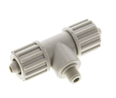 12x6mm & G1/8'' PP T-Shape Tee Compression Fitting with Male Threads 10 bar PVC and PA