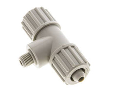 12x6mm & G1/8'' PP T-Shape Tee Compression Fitting with Male Threads 10 bar PVC and PA