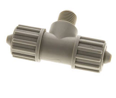 12x6mm & G1/4'' PP T-Shape Tee Compression Fitting with Male Threads 10 bar PVC and PA