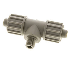 16x10mm & G1/4'' PP T-Shape Tee Compression Fitting with Male Threads 10 bar PVC and PA