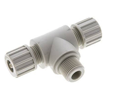 10x4mm & G3/8'' PP T-Shape Tee Compression Fitting with Male Threads 10 bar PVC and PA