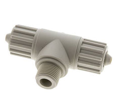 12x6mm & G3/8'' PP T-Shape Tee Compression Fitting with Male Threads 10 bar PVC and PA